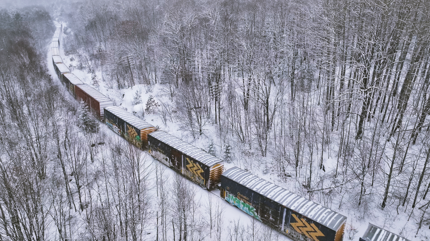 Ontario Northland train in winter